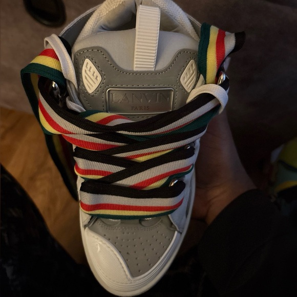 Lanvin Sneakers with Multicolor Striped Laces - Picture 1 of 4